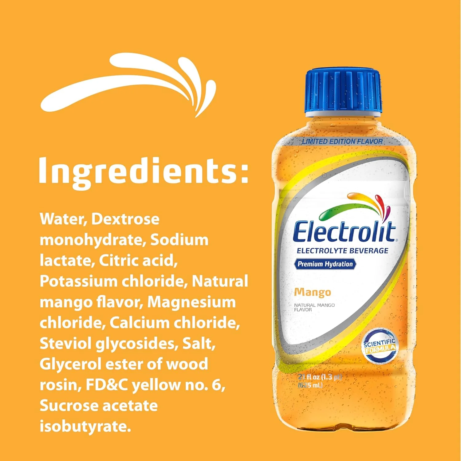 Electrolit Electrolyte Hydration Beverage, Mango, 21oz (Pack of 12) - Image 3