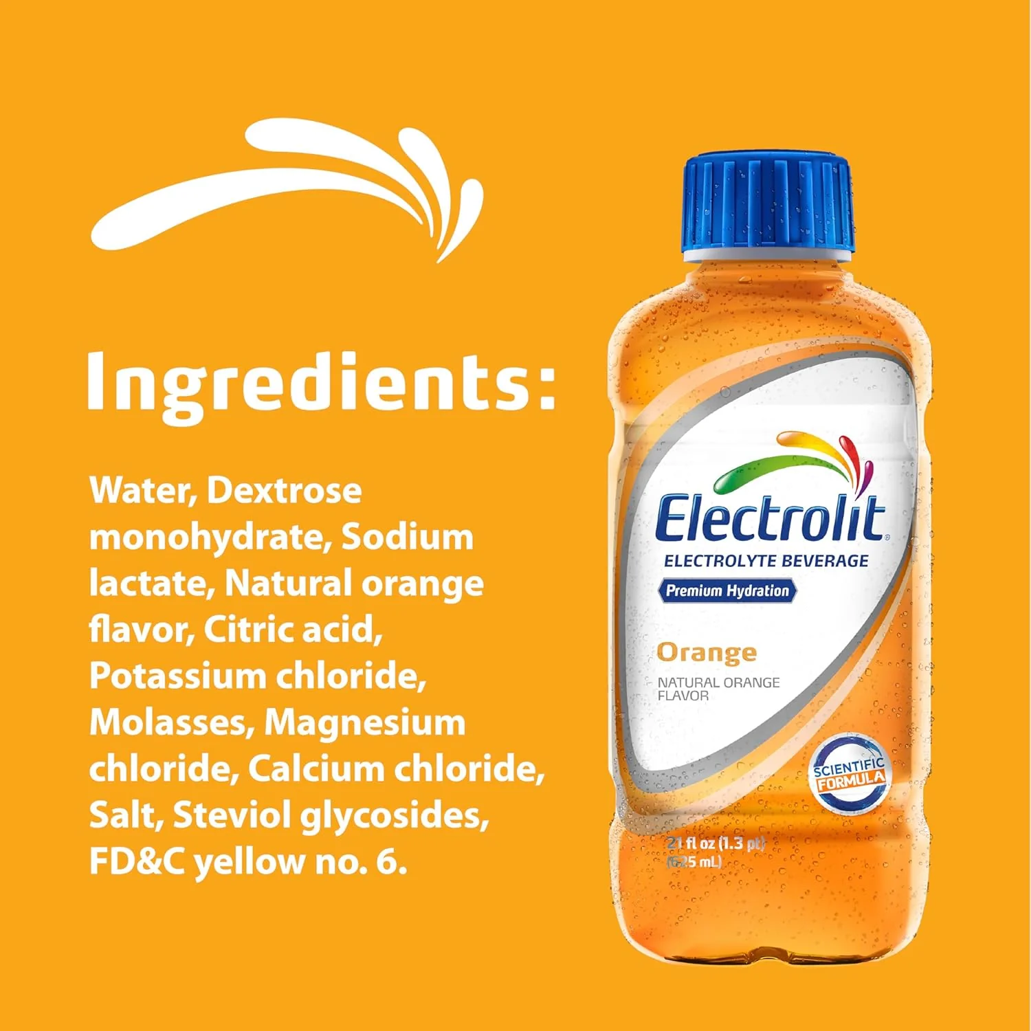 Electrolit Electrolyte Hydration Beverage, Orange, 21oz (Pack of 12) - Image 3