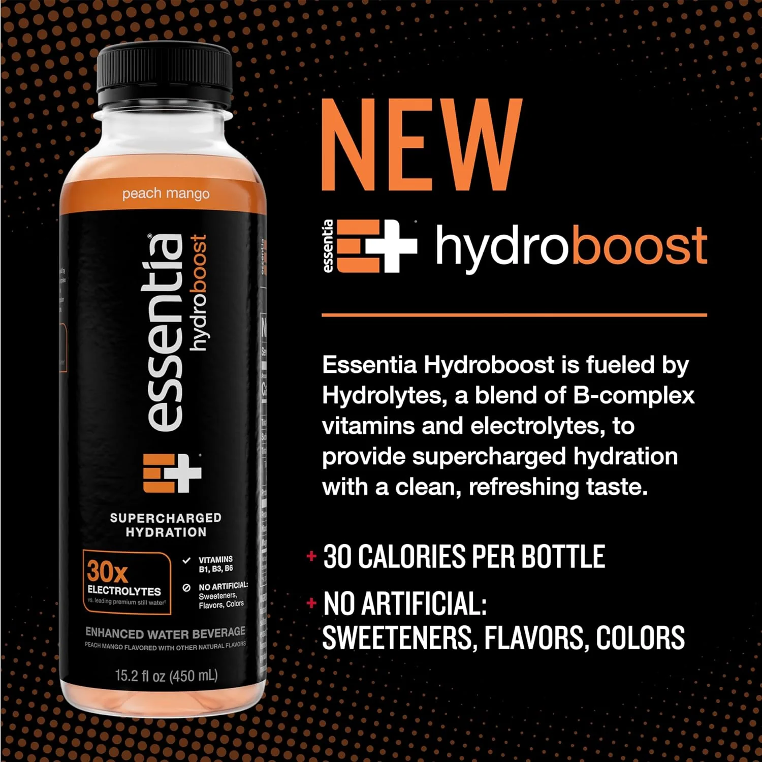 Essentia Hydroboost Enhanced Water, Peach Mango, 15.2oz (Pack of 12) - Image 3
