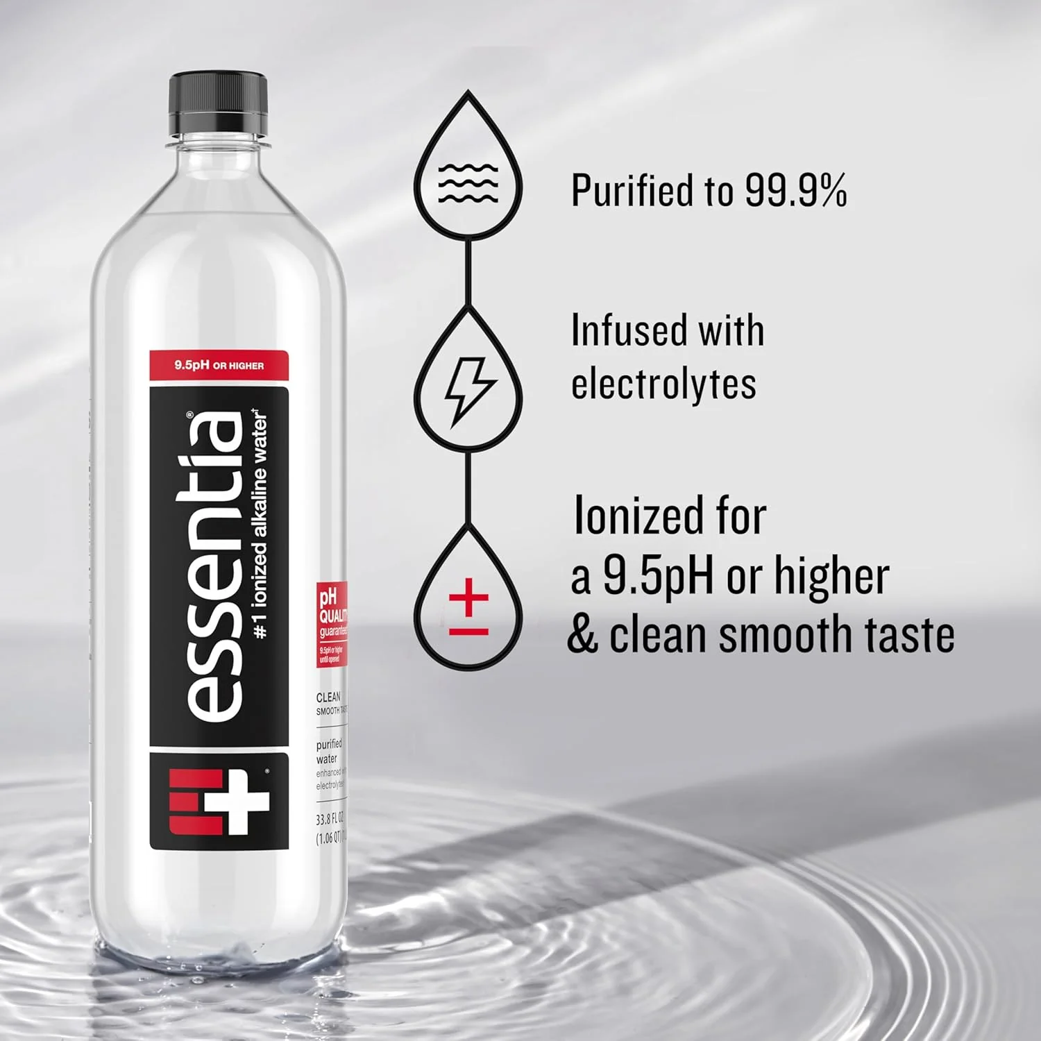 Essentia Ionized Alkaline 9.5 pH Bottled Water, 12 Ounce, (Pack of 24) - Image 3