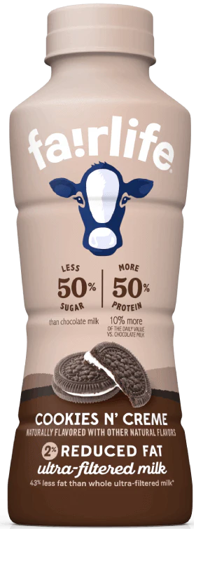Fairlife 2% Reduced Fat, Ultra-Filtered Milk, Cookies N' Creme, 14oz (Pack of 12)