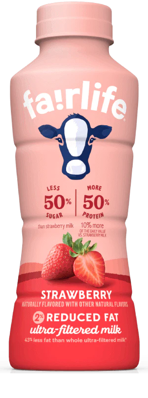 fairlife 2% Reduced Fat, Ultra-Filtered Milk, Strawberry, 14oz (Pack of 12)
