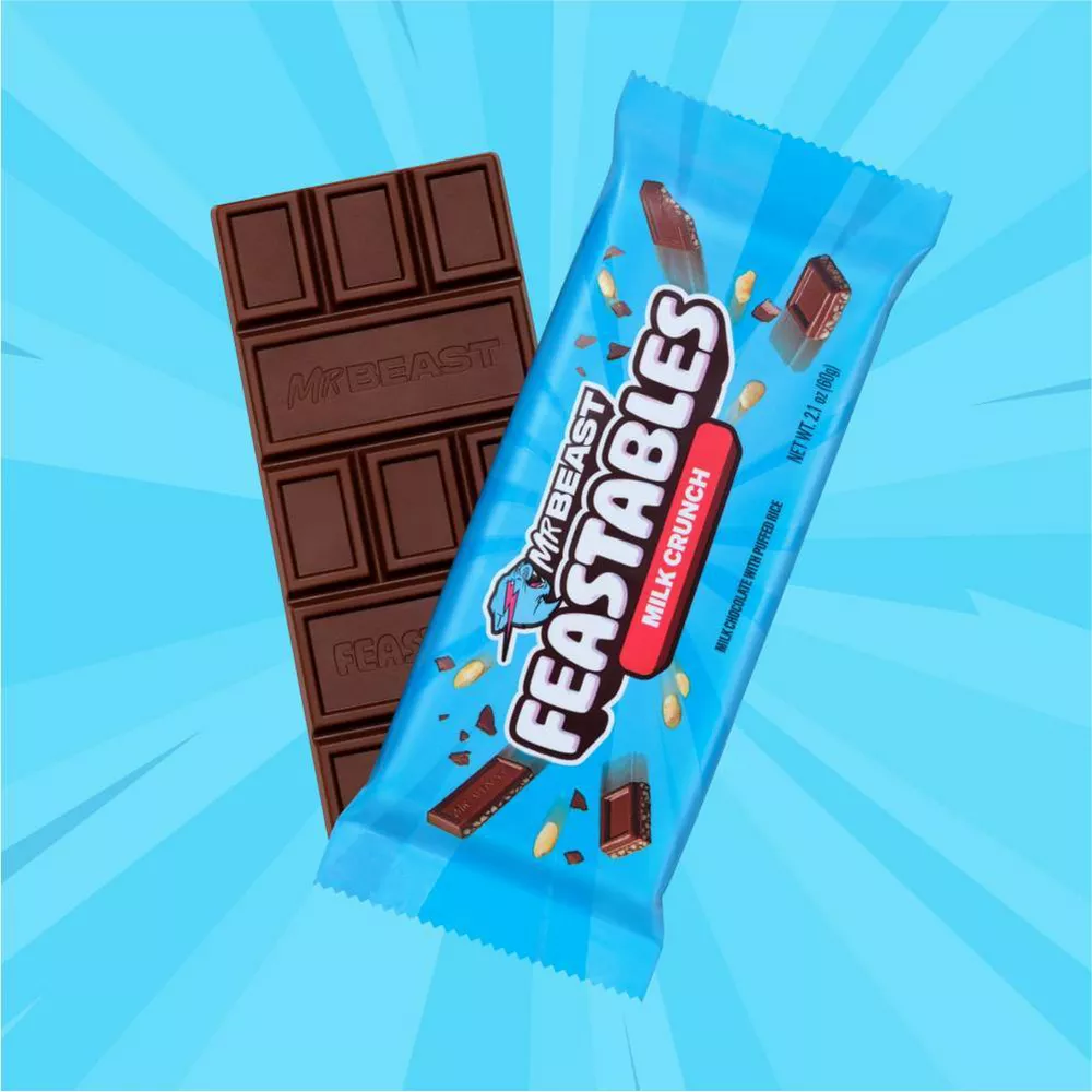 Feastables MrBeast Chocoalte, Milk Crunch Bar, (60g) 2.11 oz (Pack of 24) - Image 2