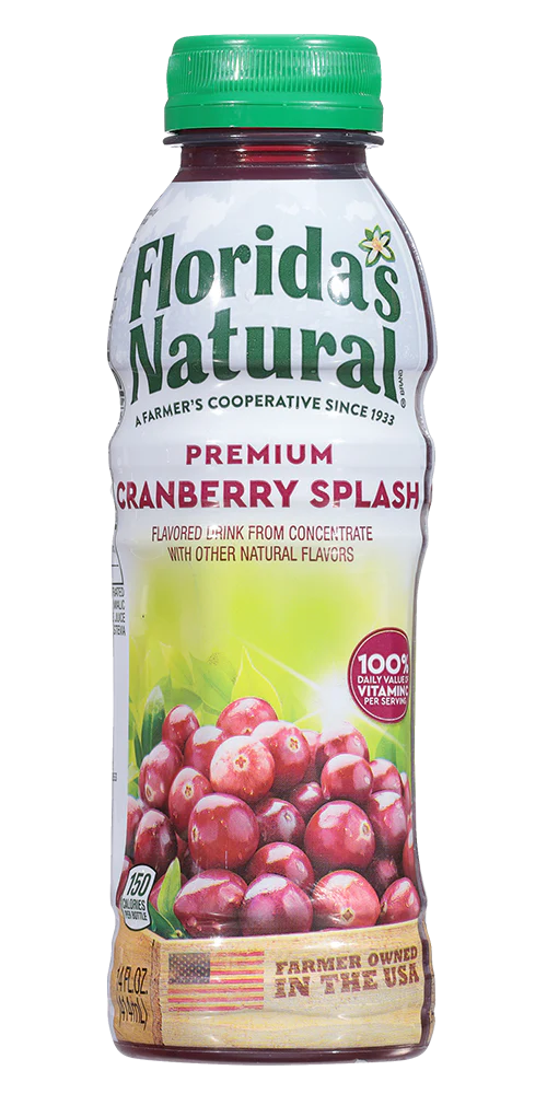 Florida's Natural Juice, Cranberry Splash, 14oz (Pack of 12)