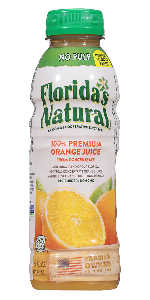 Florida's Natural Juice, Orange Juice, 14oz (Pack of 12)