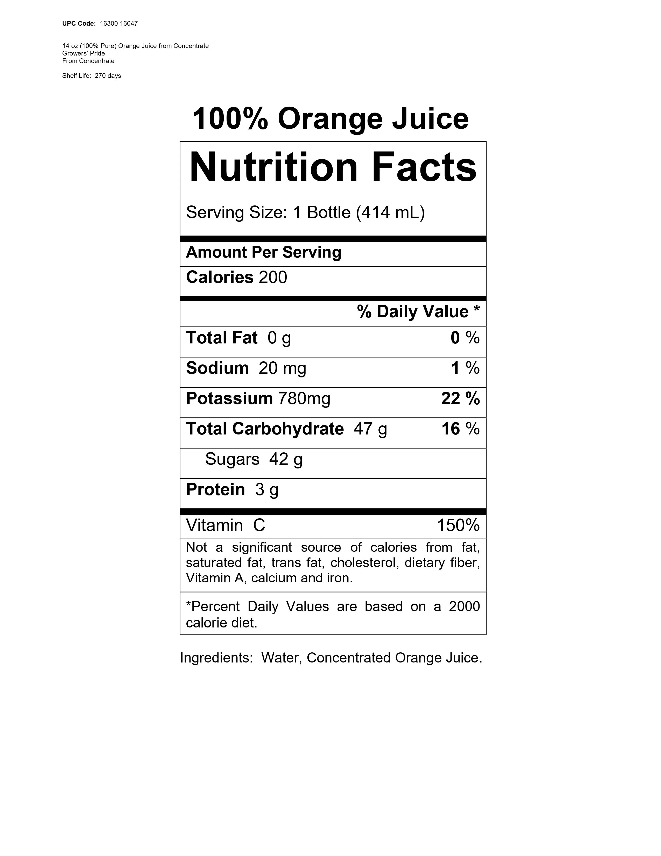 Florida's Natural Juice, Orange Juice, 14oz (Pack of 12) - Image 2