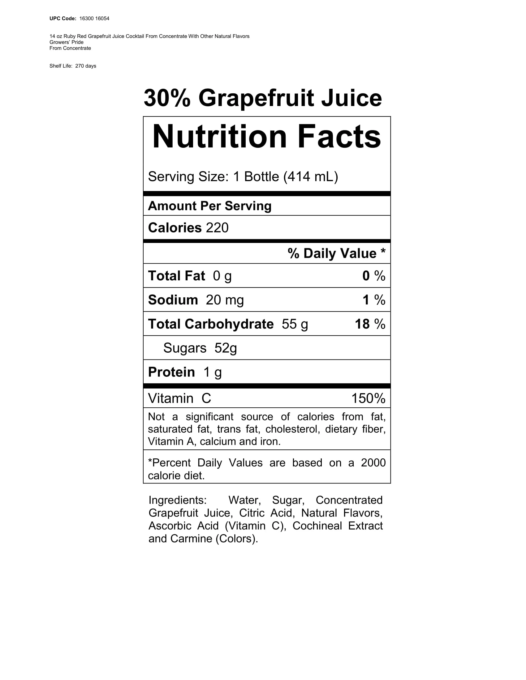 Florida's Natural Juice, Pink Grapefruit Splash, 14oz (Pack of 12) - Image 2
