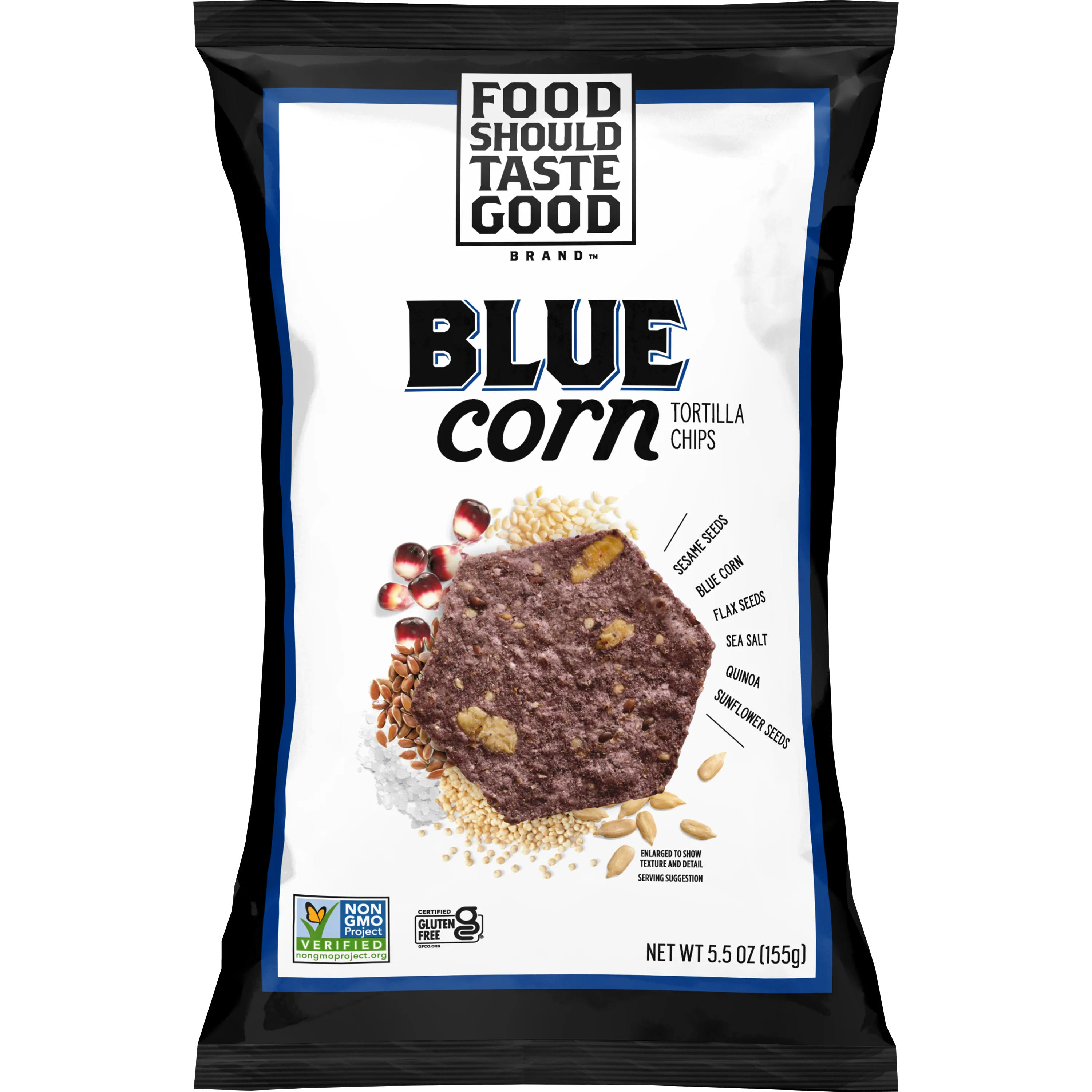 Food Should Taste Good Tortilla Chips, Blue Corn, 5.5oz (Pack of 12)