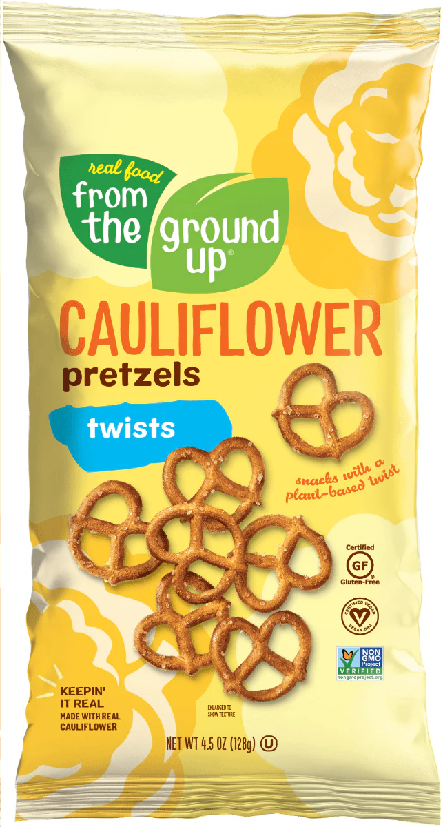 From the Ground Up Cauliflower Sea Salt Original Pretzel Twists, 4.5 Oz Bags (Pack of 12)