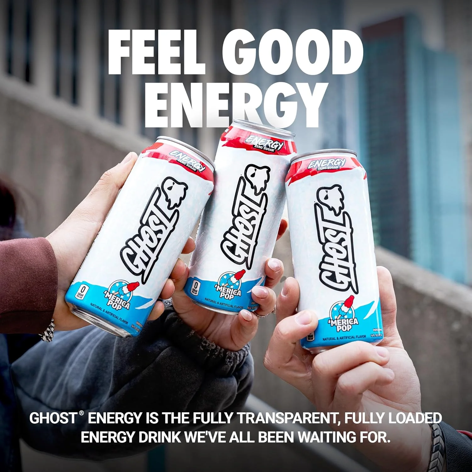 Ghost Energy Drink, 'Merica Pop, 16oz (Pack of 12) - Image 3
