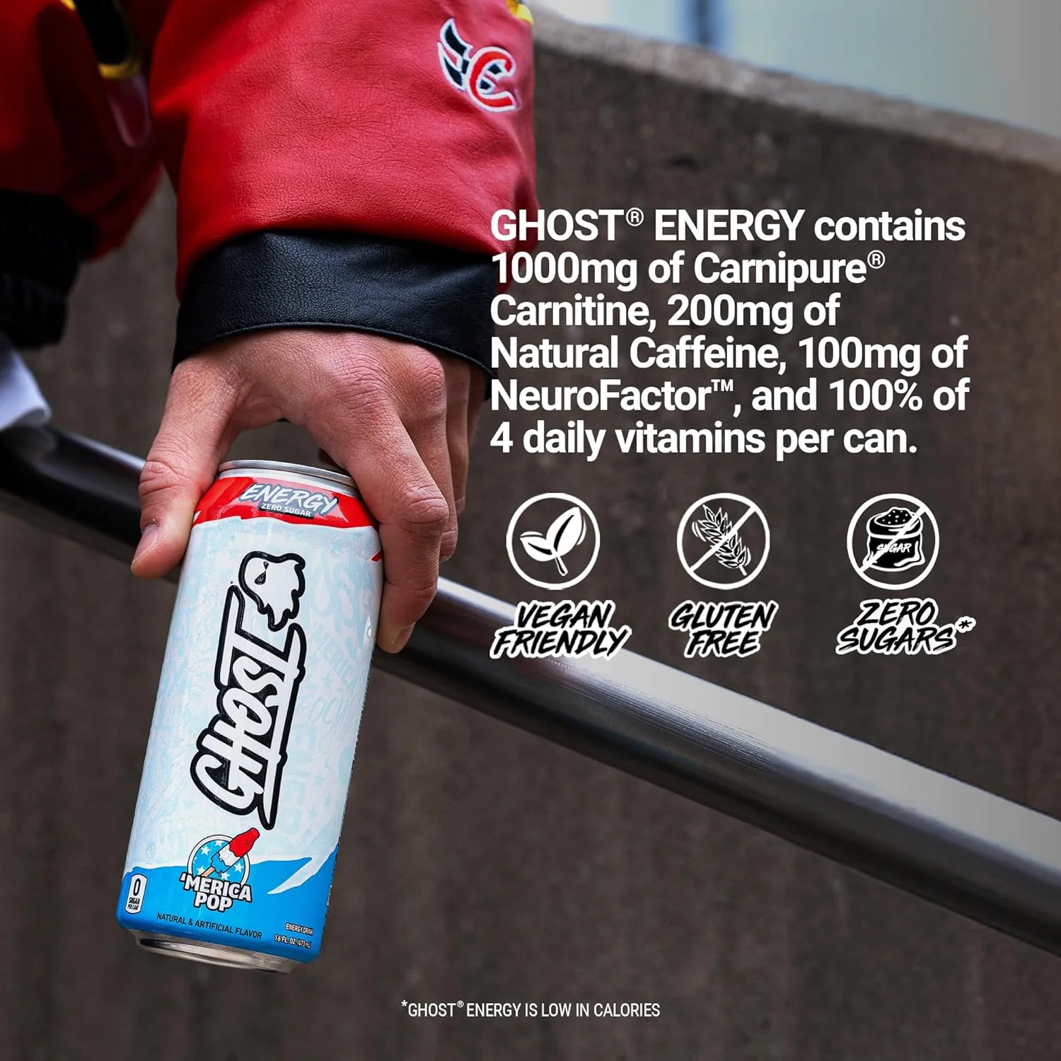 Ghost Energy Drink, 'Merica Pop, 16oz (Pack of 12) - Image 5