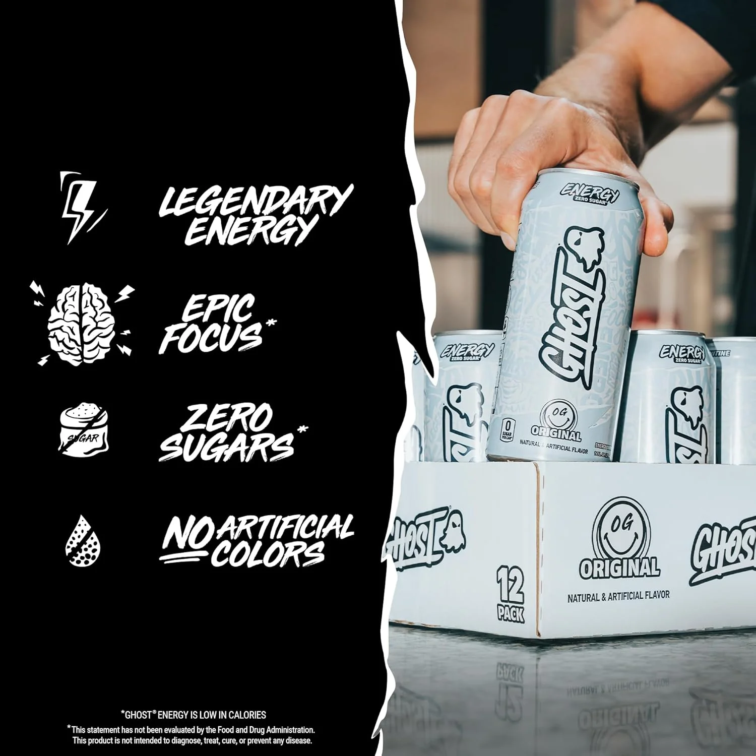Ghost Energy Drink, Original, 16oz (Pack of 12) - Image 4