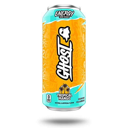 Ghost Energy Drink, Tropical Mango, 16oz (Pack of 12) - Image 6