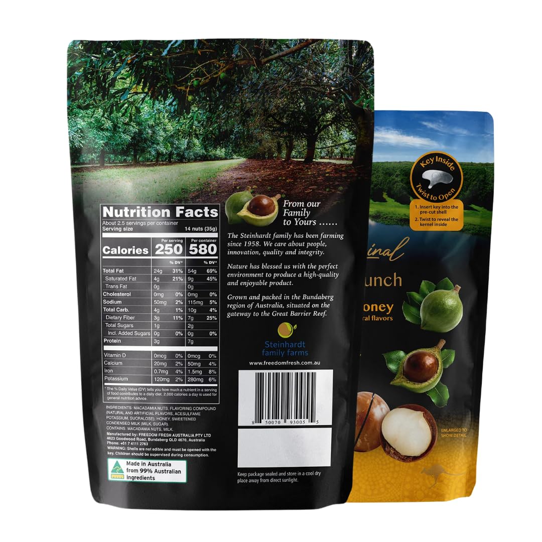 Golden Crunch Australian Macadamia Nuts, Australian Honey, 7.9oz - Multi-Pack - Image 2
