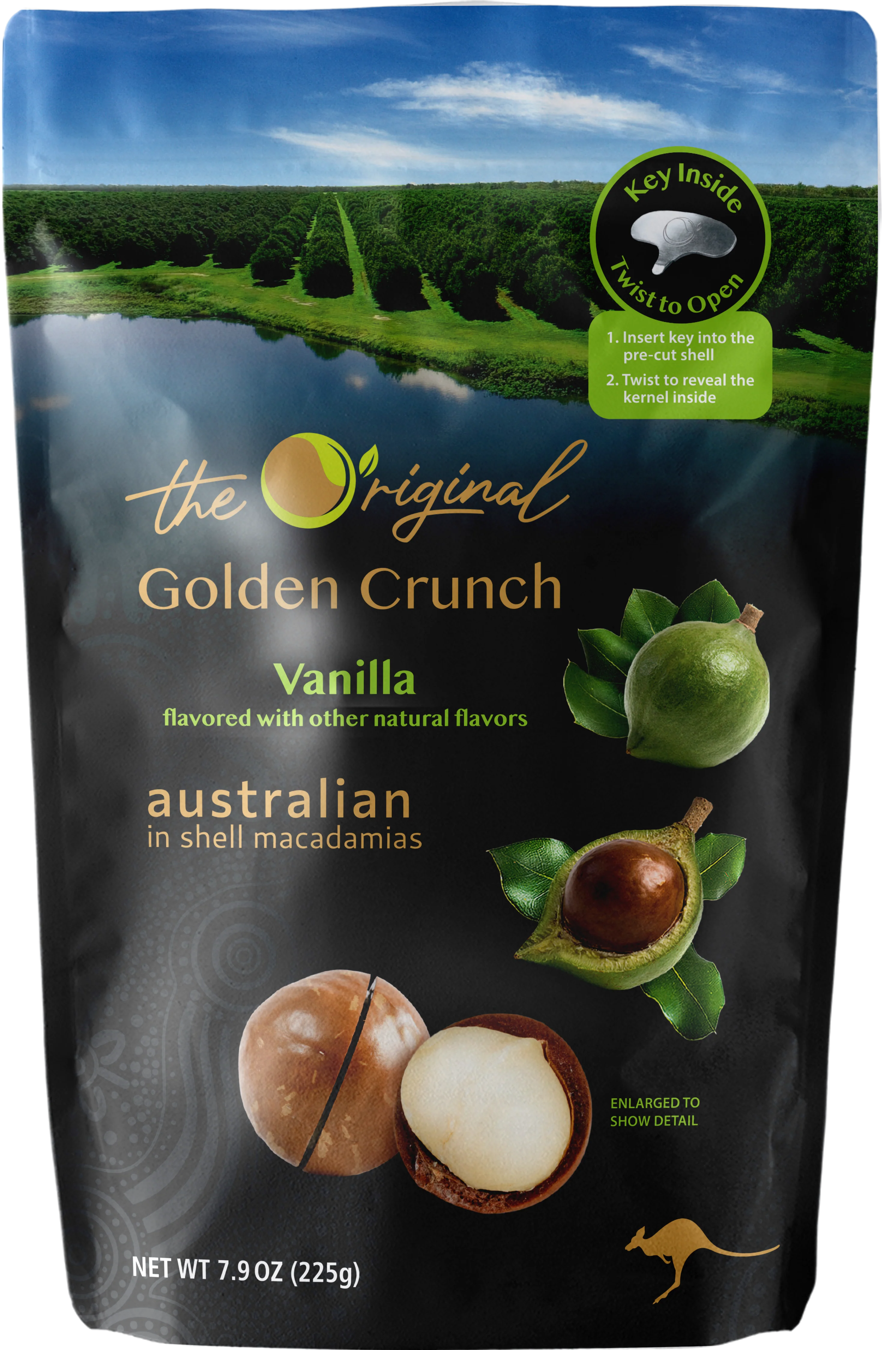 Golden Crunch Australian Macadamia Nuts, Vanilla, 7.9oz - Multi-Pack