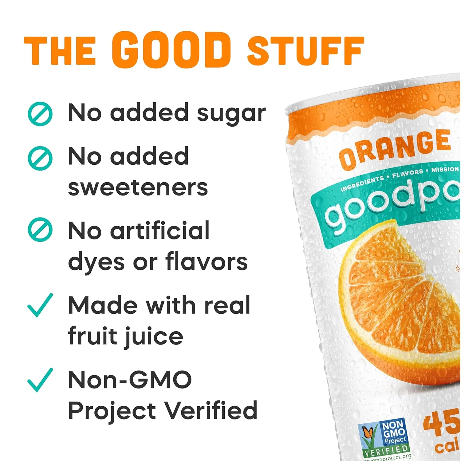 Goodpop Juice with Bubbly Water, Orange, 7.5oz (Pack of 24) - Image 4