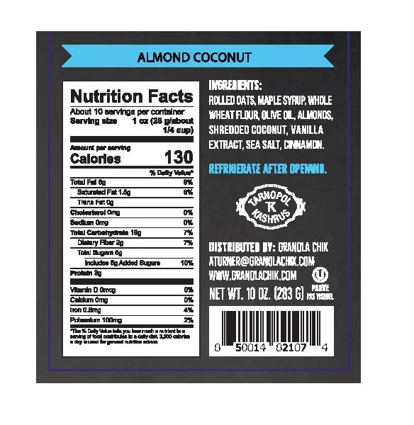 GranolaChik Granola Bar, Almond Coconut, 10oz - Multi-Pack - Image 2