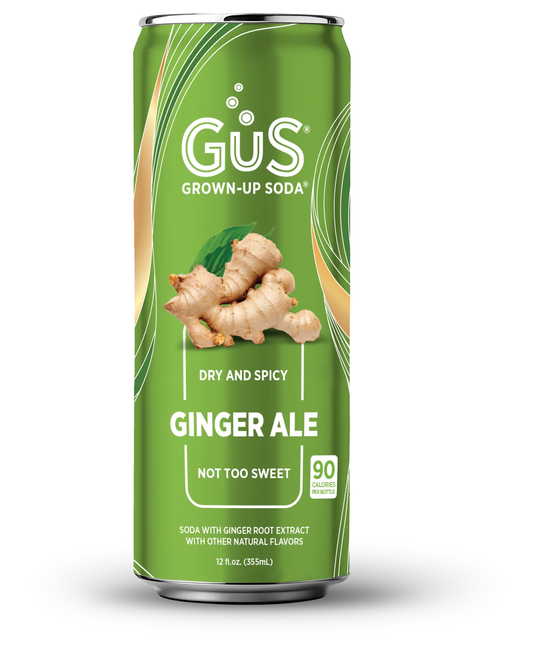 GuS Soda, Ginger Ale, 12oz Cans (Pack of 12) - Image 2