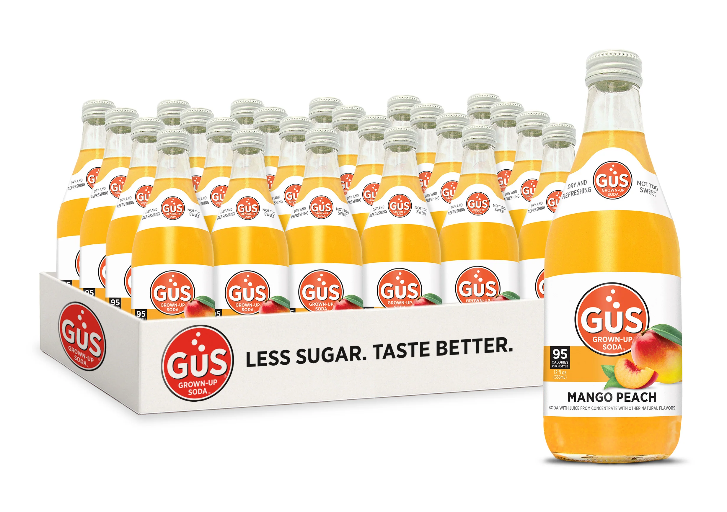 GuS Soda Mango Peach 12 oz, Multi Pack - Image 3