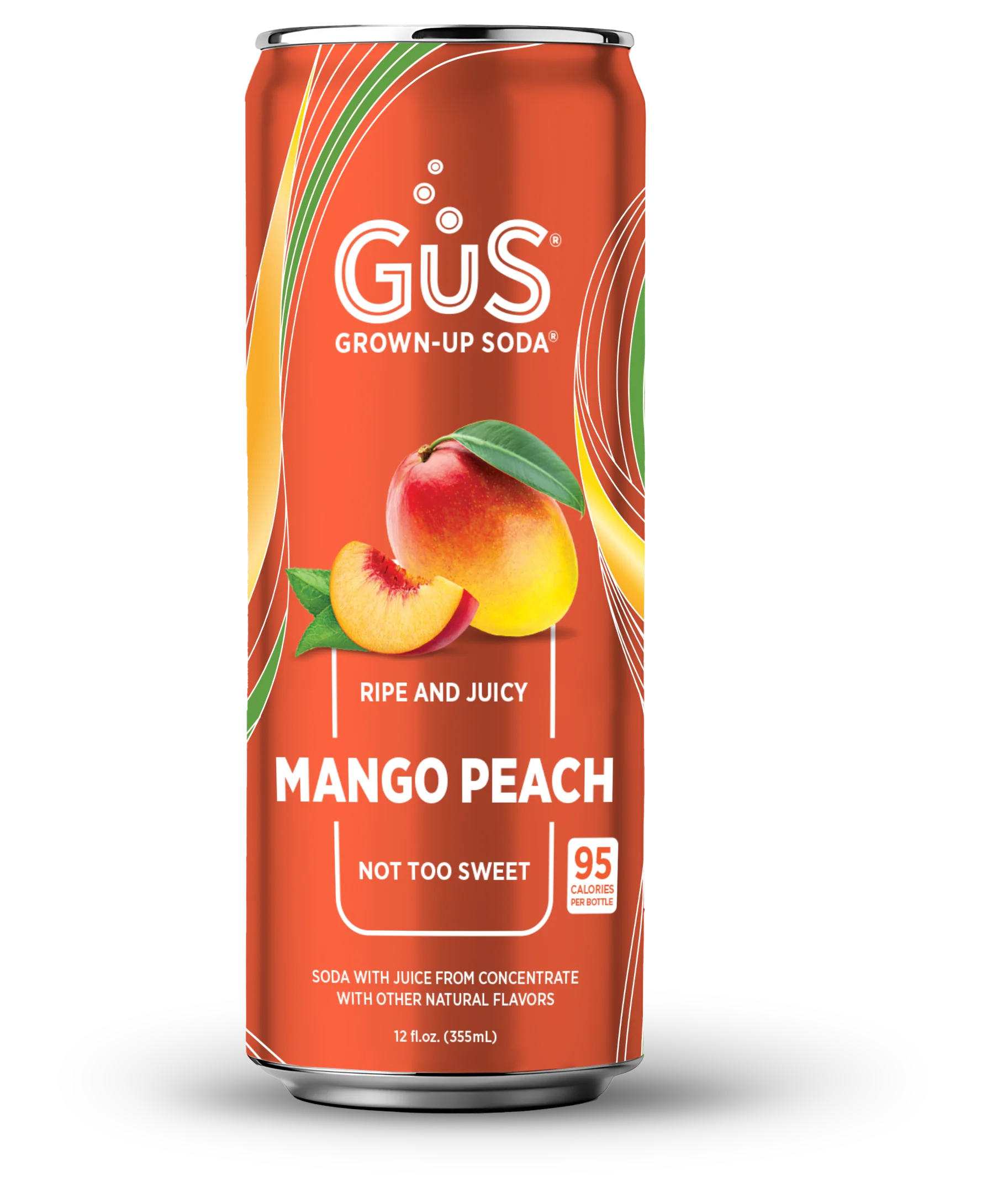 GuS Soda, Mango Peach, 12oz Cans (Pack of 12) - Image 2