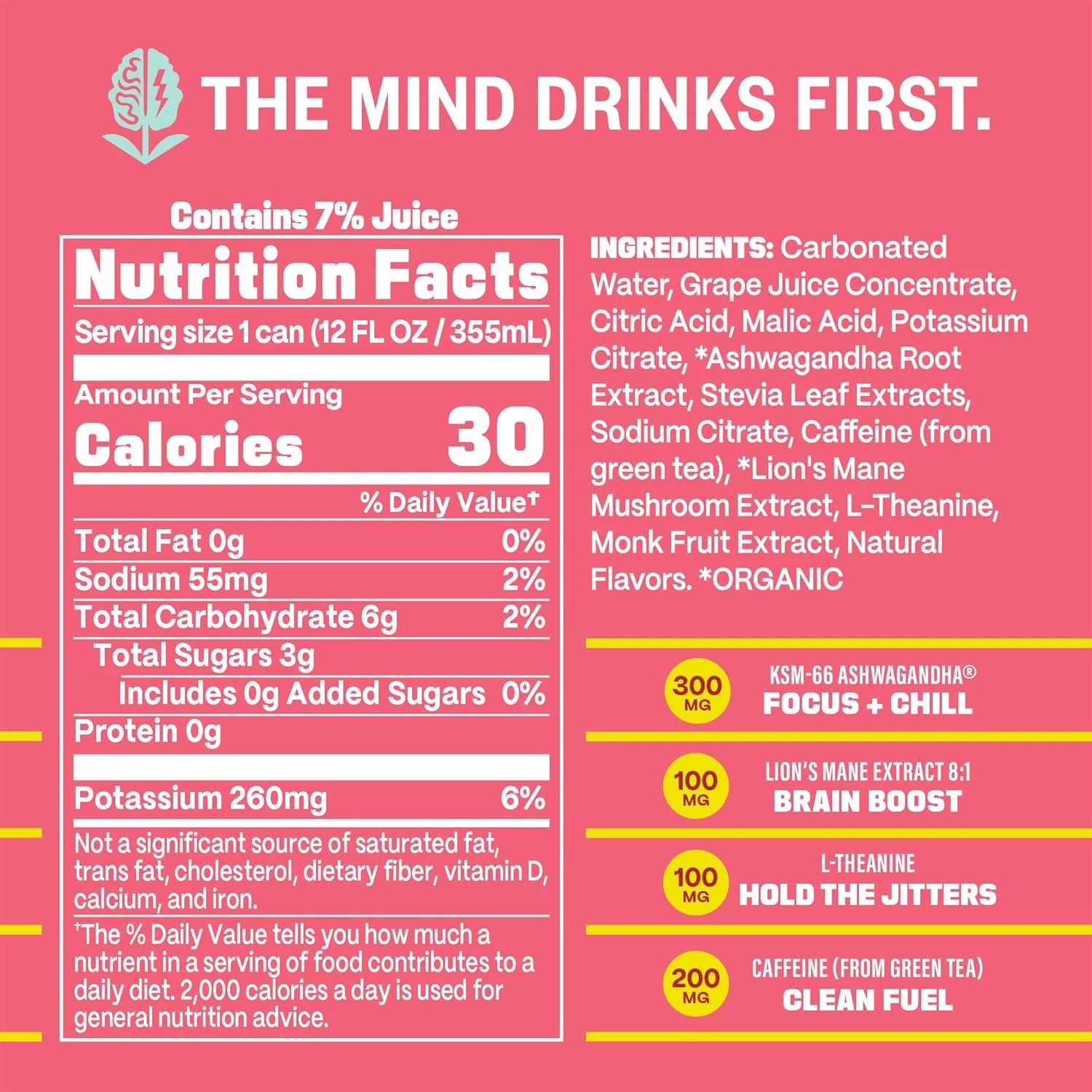 GYM WEED Athletic Focus Drink, Rainbow Sherbet, 12oz (Pack of 12) - Image 2