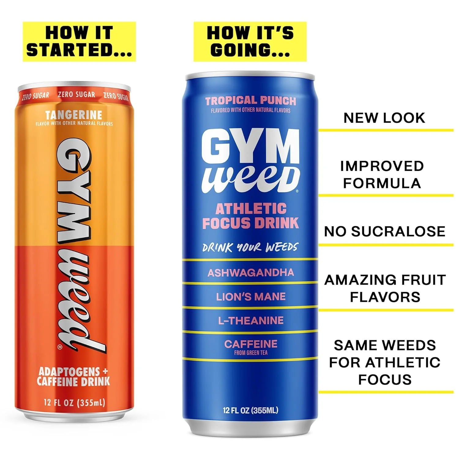GYM WEED Athletic Focus Drink, Tropical Punch, 12oz (Pack of 12) - Image 4