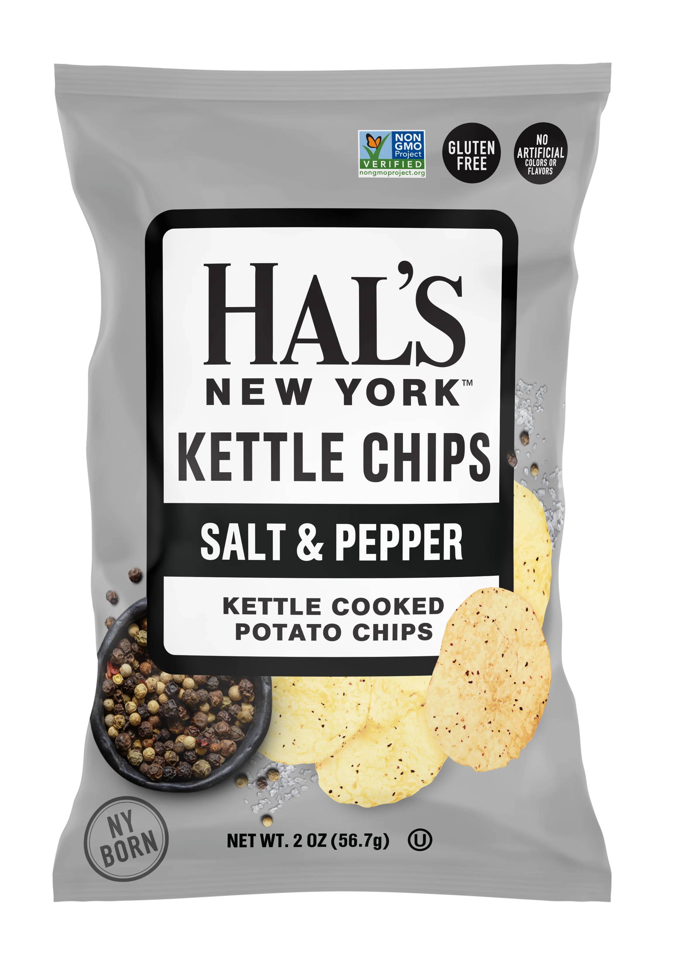 Hal's New York Kettle Cooked Potato Chips, Sea Salt & Cracked Pepper, 2 oz (Pack of 24) - Image 2