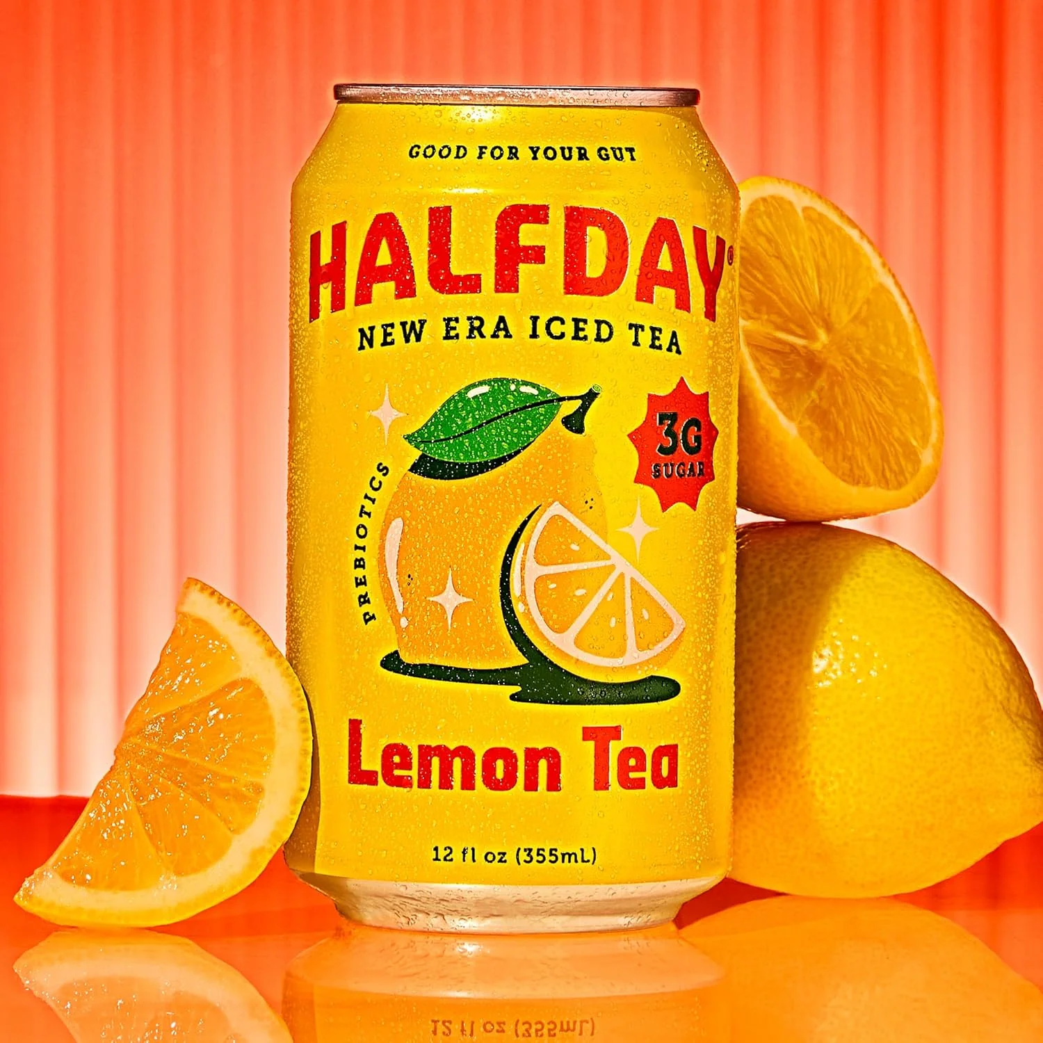 HALFDAY Prebiotic Iced Tea, Lemon, 12oz (Pack of 12) - Image 4