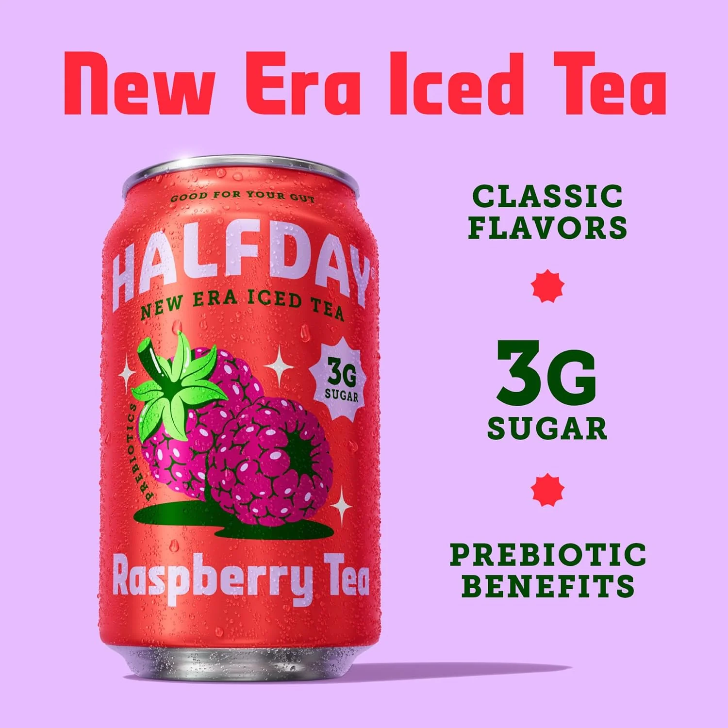 HALFDAY Prebiotic Tea, Raspberry, 12oz (Pack of 12) - Image 5