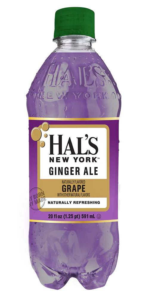 Hal's New York Flavored Ginger Ale, Grape, 20 Oz (Pack of 24) - Image 2