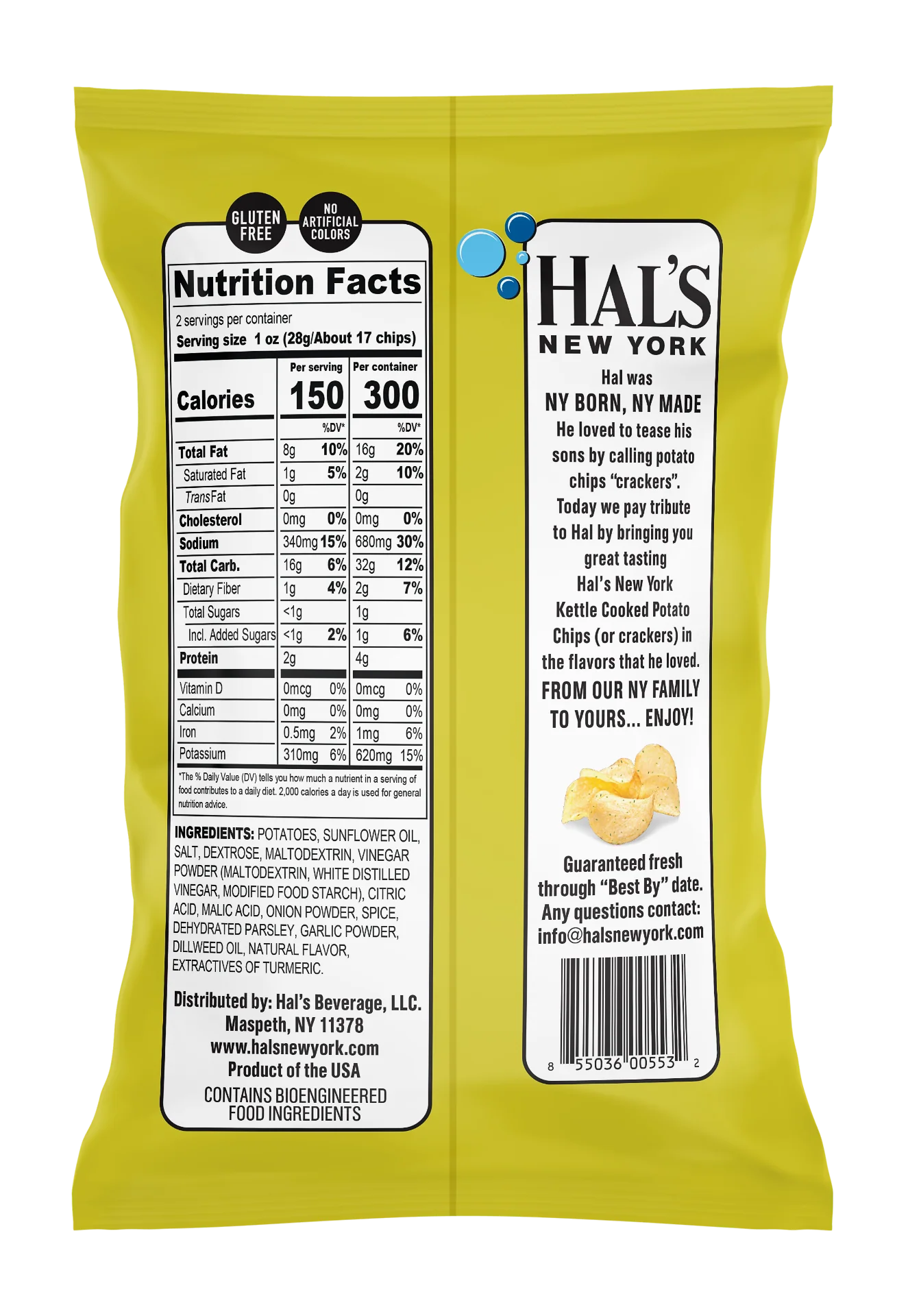 Hal's New York Kettle Cooked Potato Chips, Dill Pickle, 2 oz (Pack of 24) - Image 3