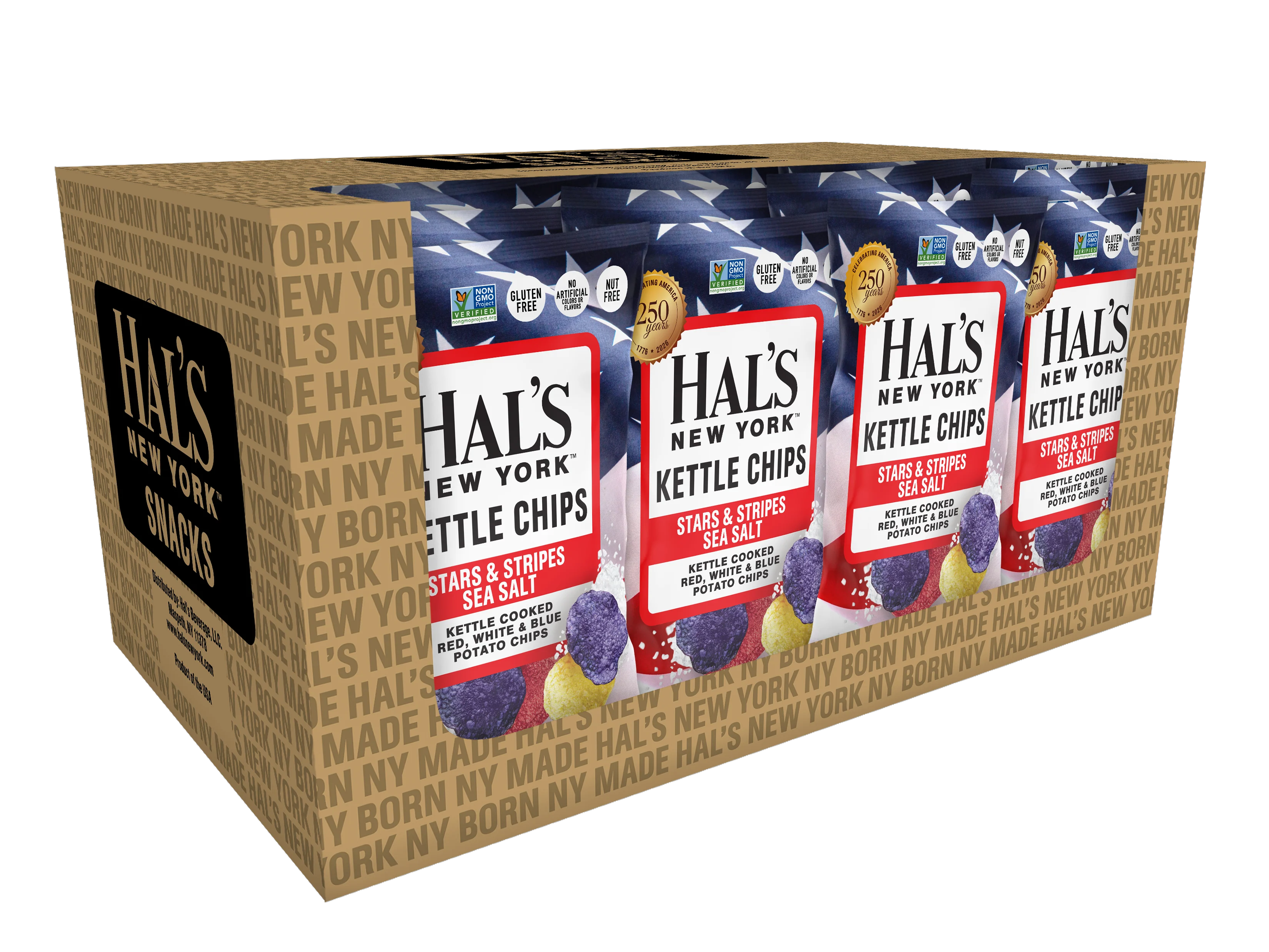 Hal's New York Kettle Cooked Potato Chips, Stars and Stripes Sea Salt, 5oz Bag - Multi Pack - Image 5