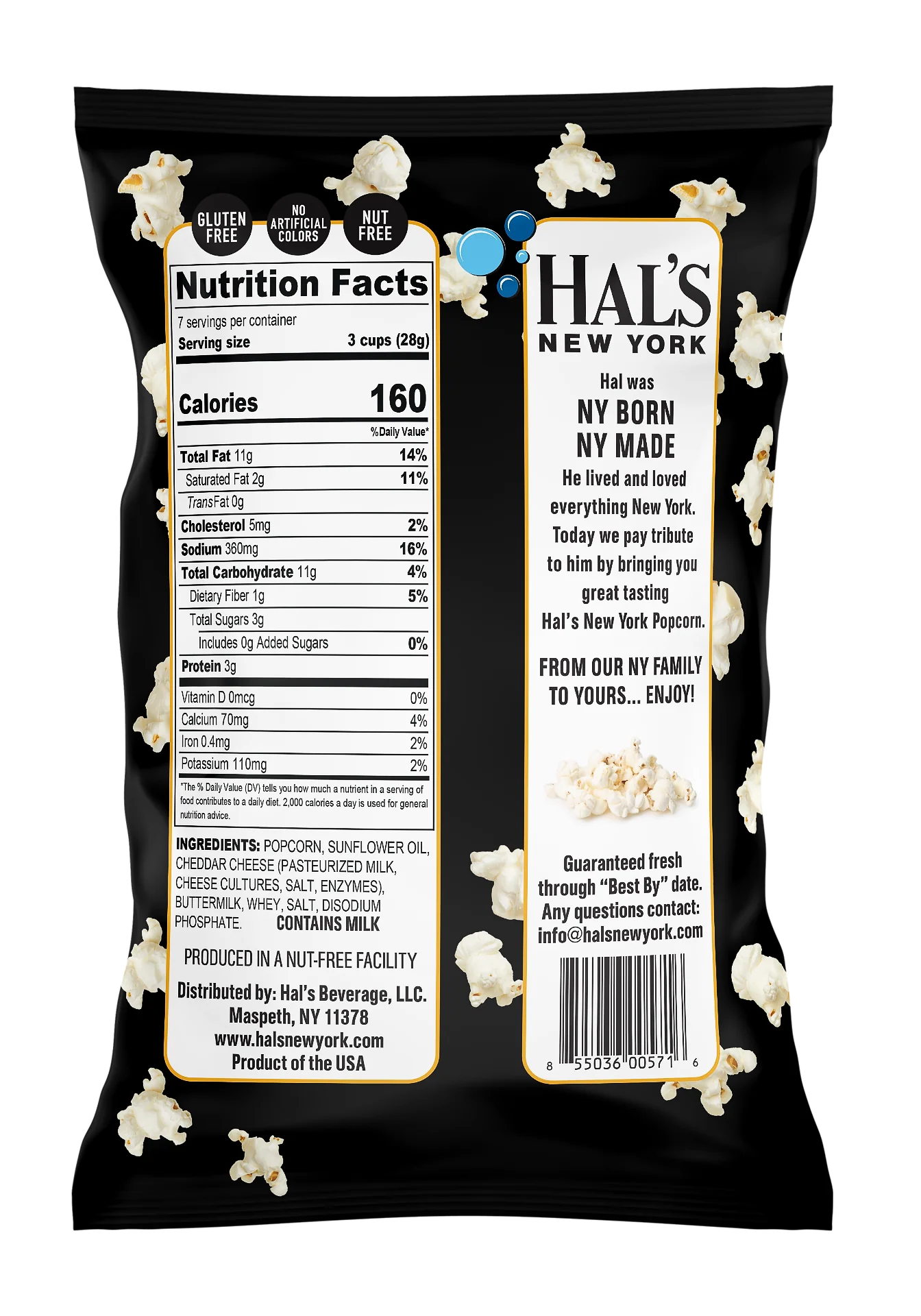 Hal's New York Popcorn, White Cheddar, 7oz (Pack of 9) - Image 3