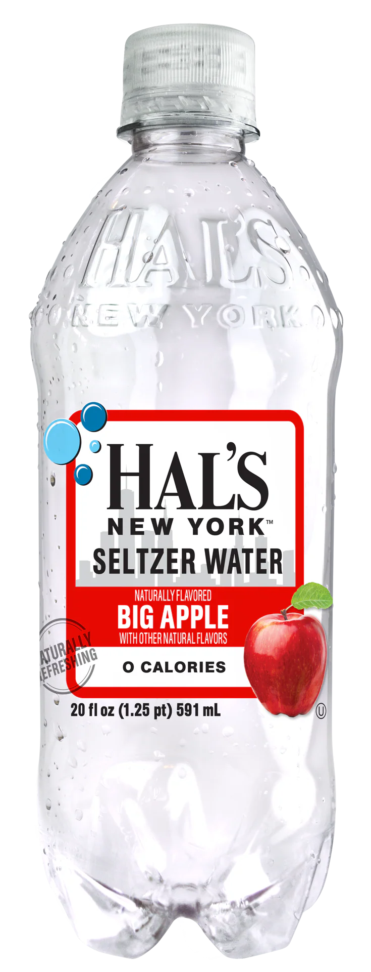 Hal's New York Seltzer Water 20 Oz BIG APPLE