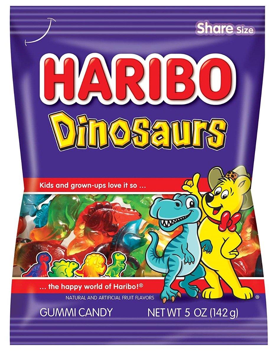 Haribo Gummi Candy, Dinosaurs, 5oz Bags (Pack of 12)