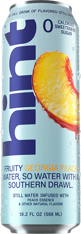 Hint Fruit-Infused Water, Georgia Peach, 19.2oz (Pack of 12)