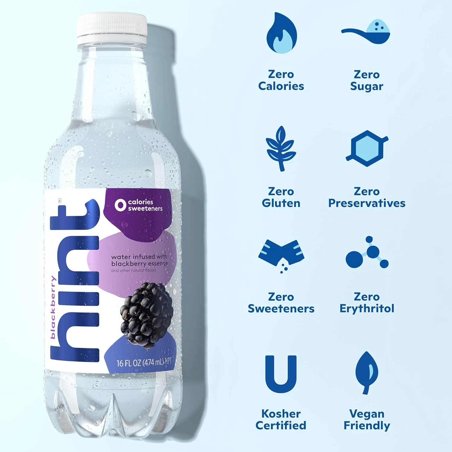 Hint Fruit-Infused Water, Blackberry, 16oz (Pack of 12) - Image 3