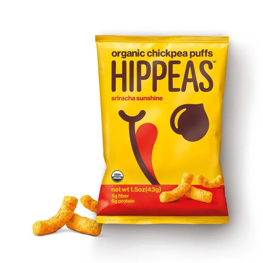 Hippeas Chickpea Puffs, Sriracha Sunshine, 1.5 oz (Pack of 12)