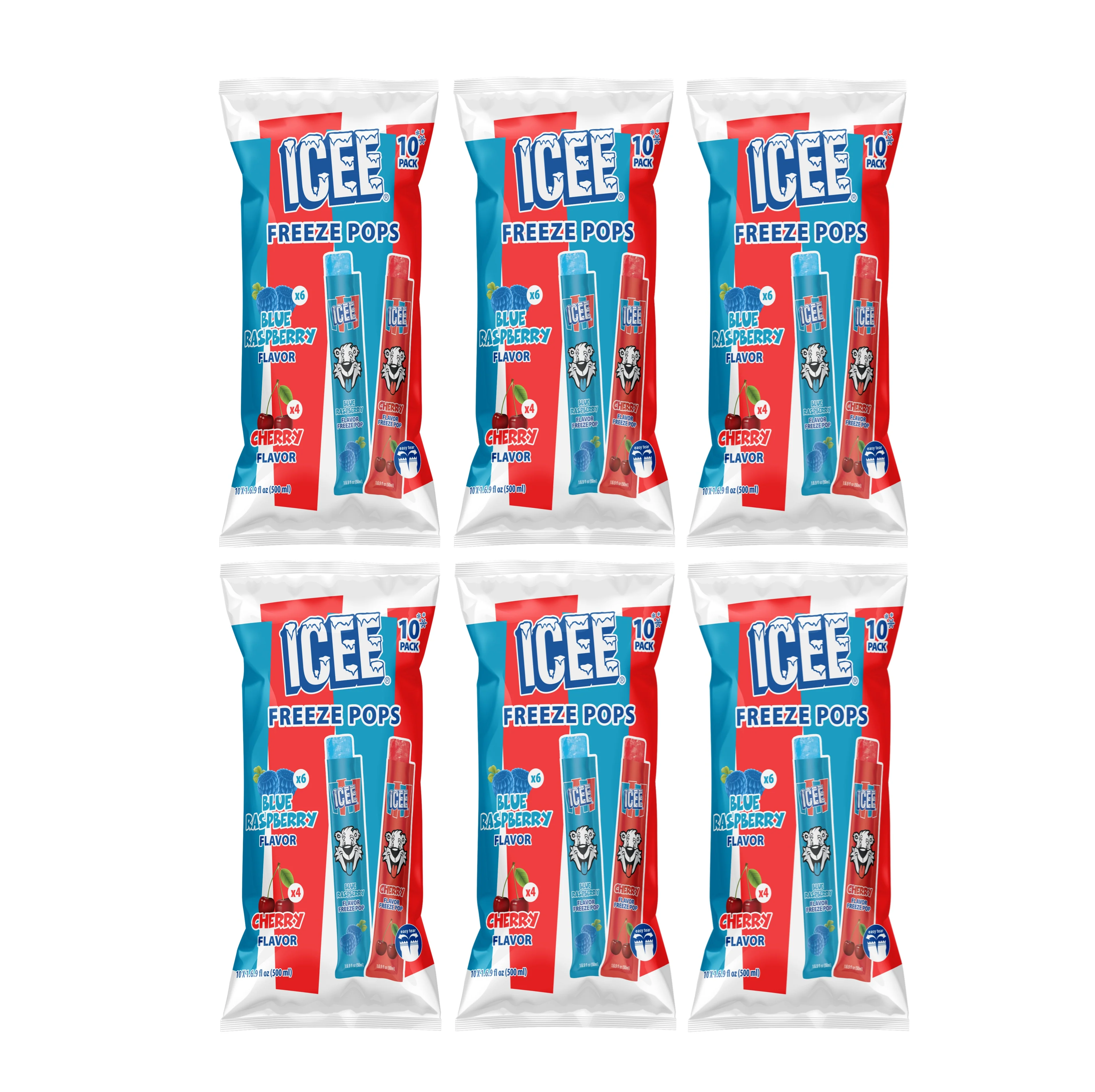 ICEE Freeze Pops, Blue Raspberry & Cherry Variety, 1.69oz, - Multi-Pack - Image 4