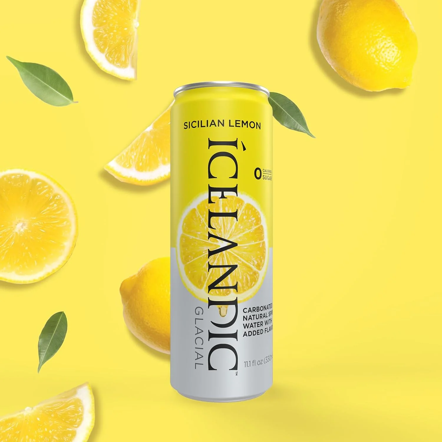 Icelandic Glacial Sparkling Water, Sicilian Lemon, 330 ml Cans (Pack of 10) - Image 2