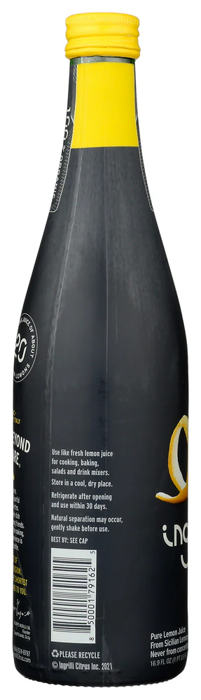 Ingrilli 100% Organic Lemon Juice, 16.9 Fl Oz Glass Bottle - Multi Pack - Image 3