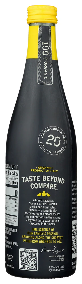 Ingrilli 100% Organic Lemon Juice, 16.9 Fl Oz Glass Bottle - Multi Pack - Image 4