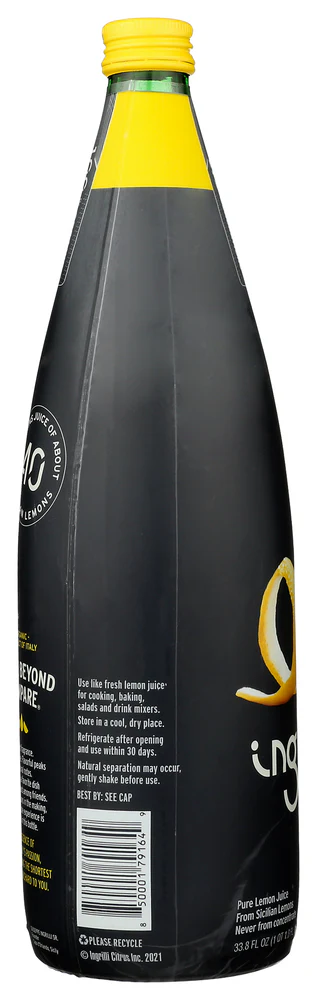 Ingrilli 100% Organic Lemon Juice, 33.8 Fl Oz Glass Bottle - Multi Pack - Image 4