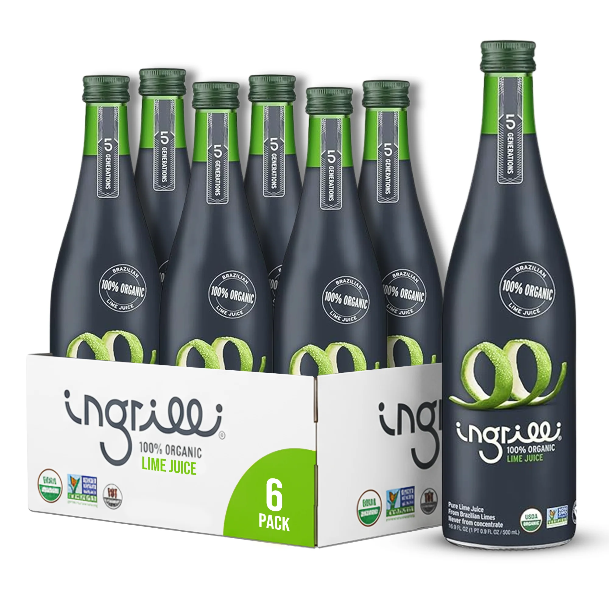 Ingrilli 100% Organic Lime Juice, 16.9 Fl Oz Glass Bottle - Multi Pack - Image 6