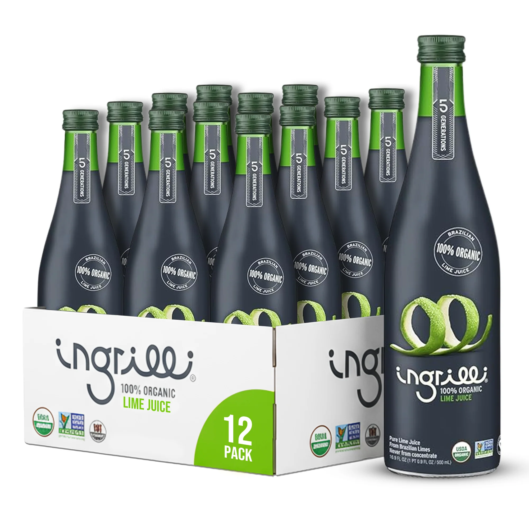 Ingrilli 100% Organic Lime Juice, 16.9 Fl Oz Glass Bottle - Multi Pack - Image 7