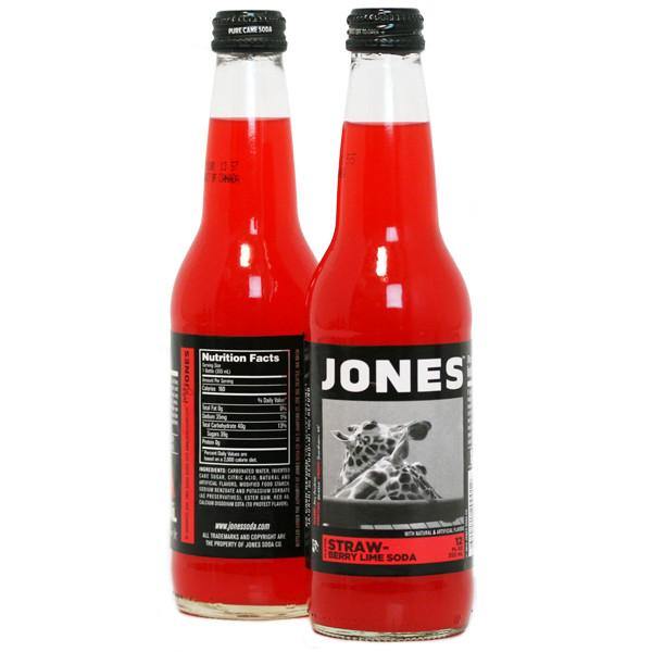Jones Cane Sugar Soda, Strawberry Lime, 12 oz (Pack of 12)