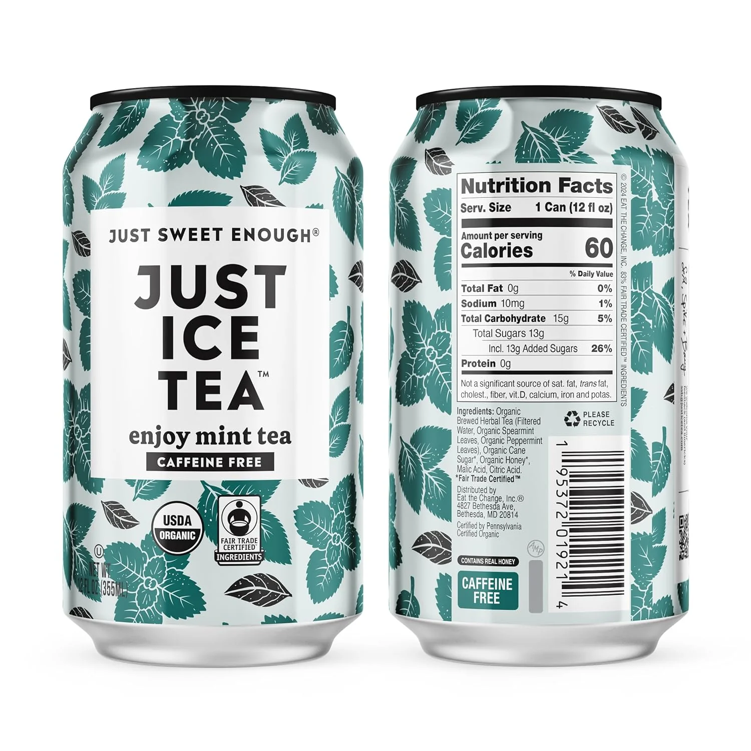 Just Ice Tea, Enjoy Mint Tea, 12oz (Pack of 12) - Image 2
