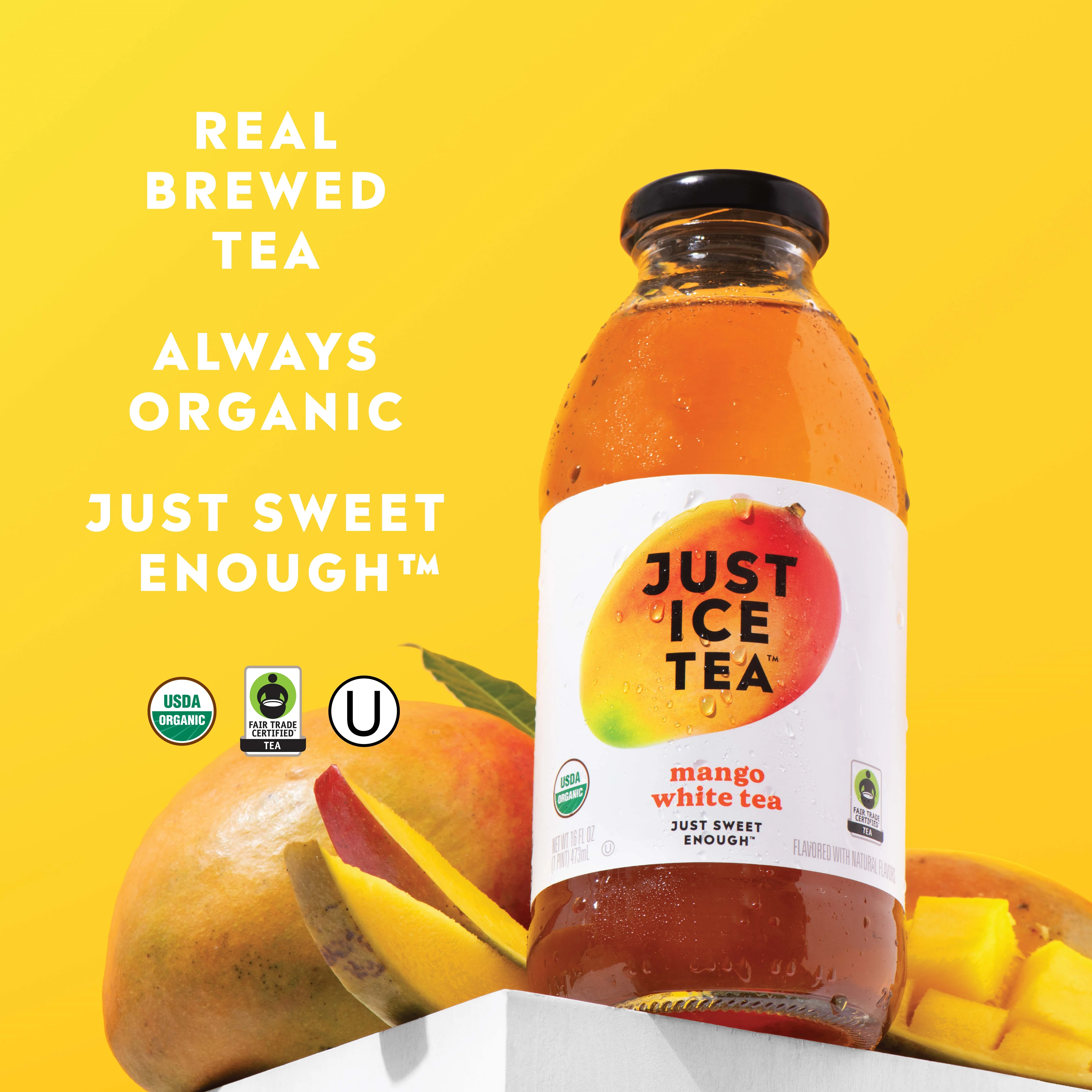 Just Ice Tea, Mango White Tea, 16oz (Pack of 6) - Image 3