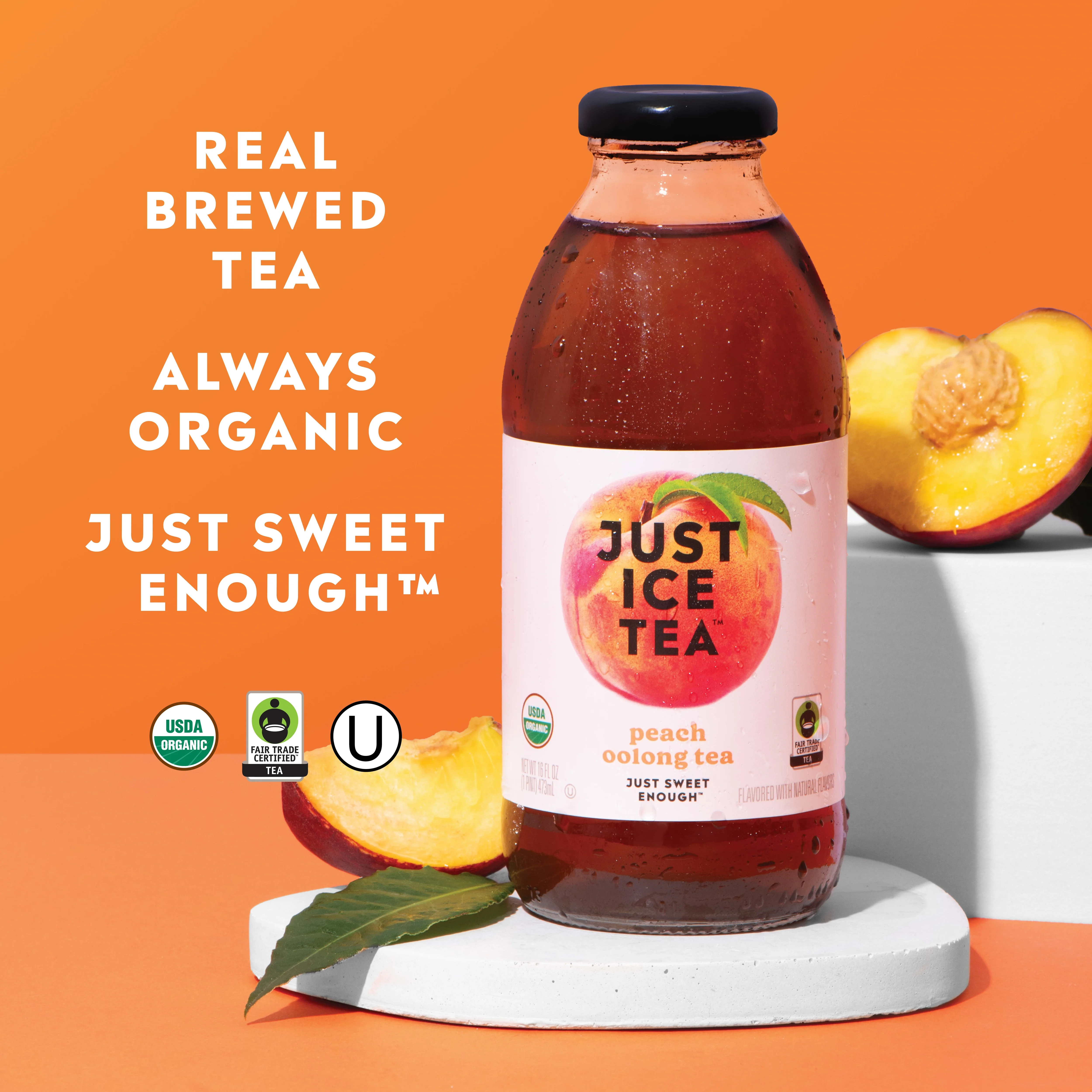 Just Ice Tea, Peach Oolong Tea, 16oz (Pack of 6) - Image 3