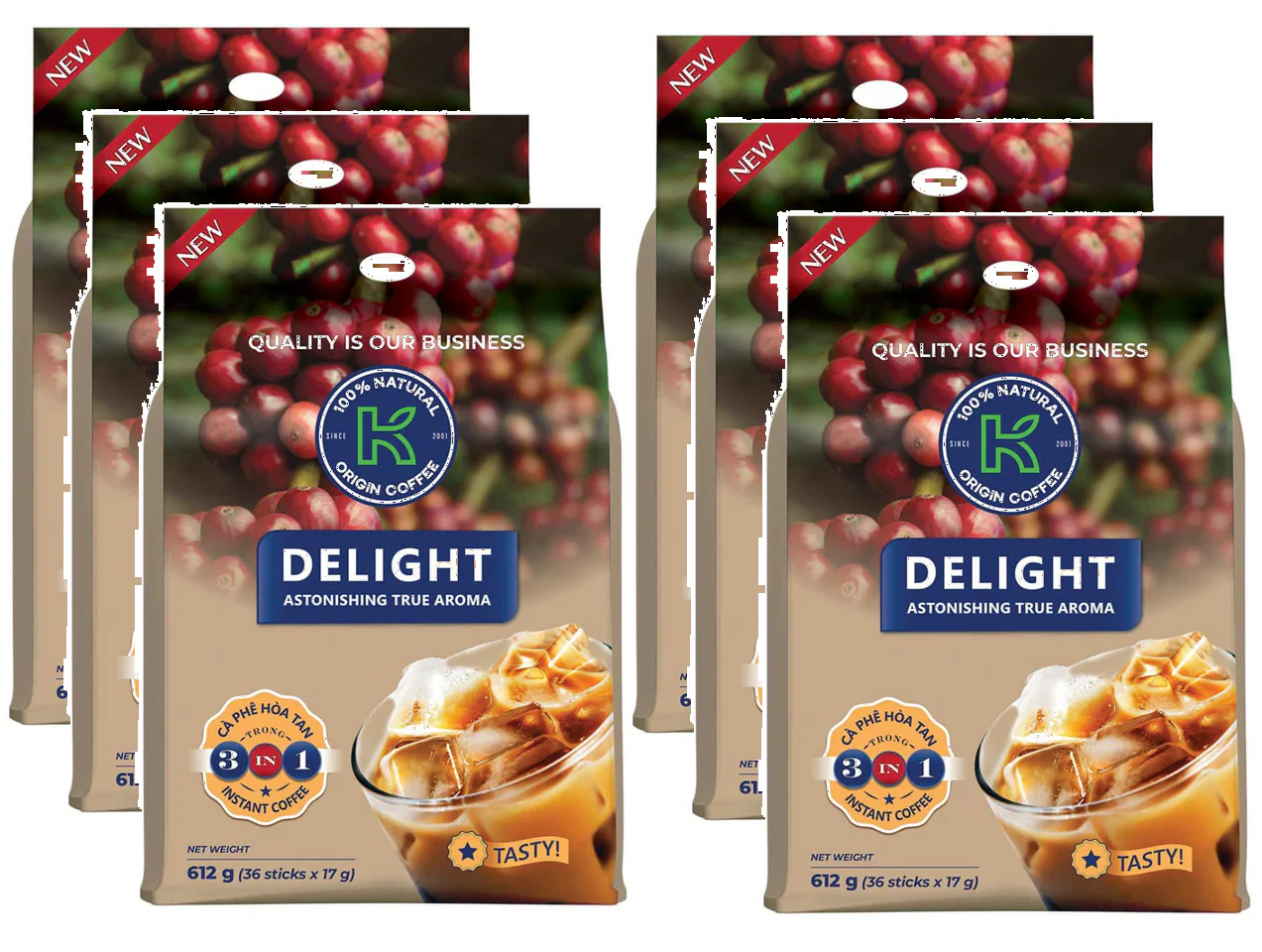K Origin Delight Instant Coffee, 3-in-1, 612g - Multi-Pack - Image 3
